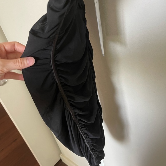 NEW Leau Black Ruched Budysuit Mini Dress - Picture 5 of 6